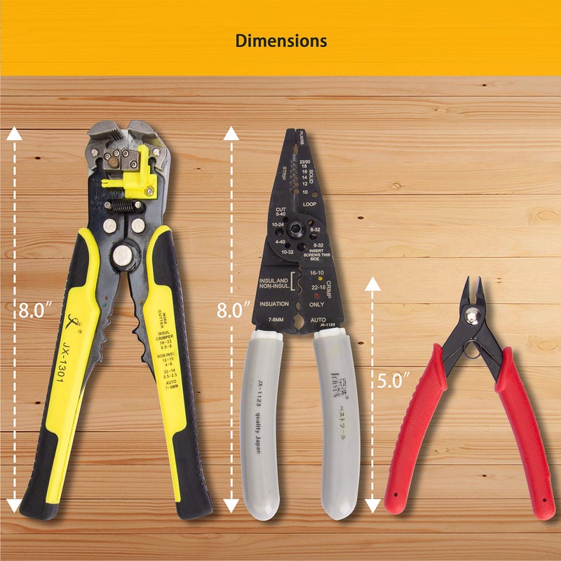 Kotto 8 Inch Self-Adjusting Wire Stripper & Cutting Pliers Tool Kit with Storage Bag - Image 4